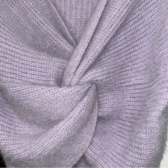 Azalea Wang Lavender Pullover Cropped Front Twist
Sweater(Size Medium) - Picture 4 of 8